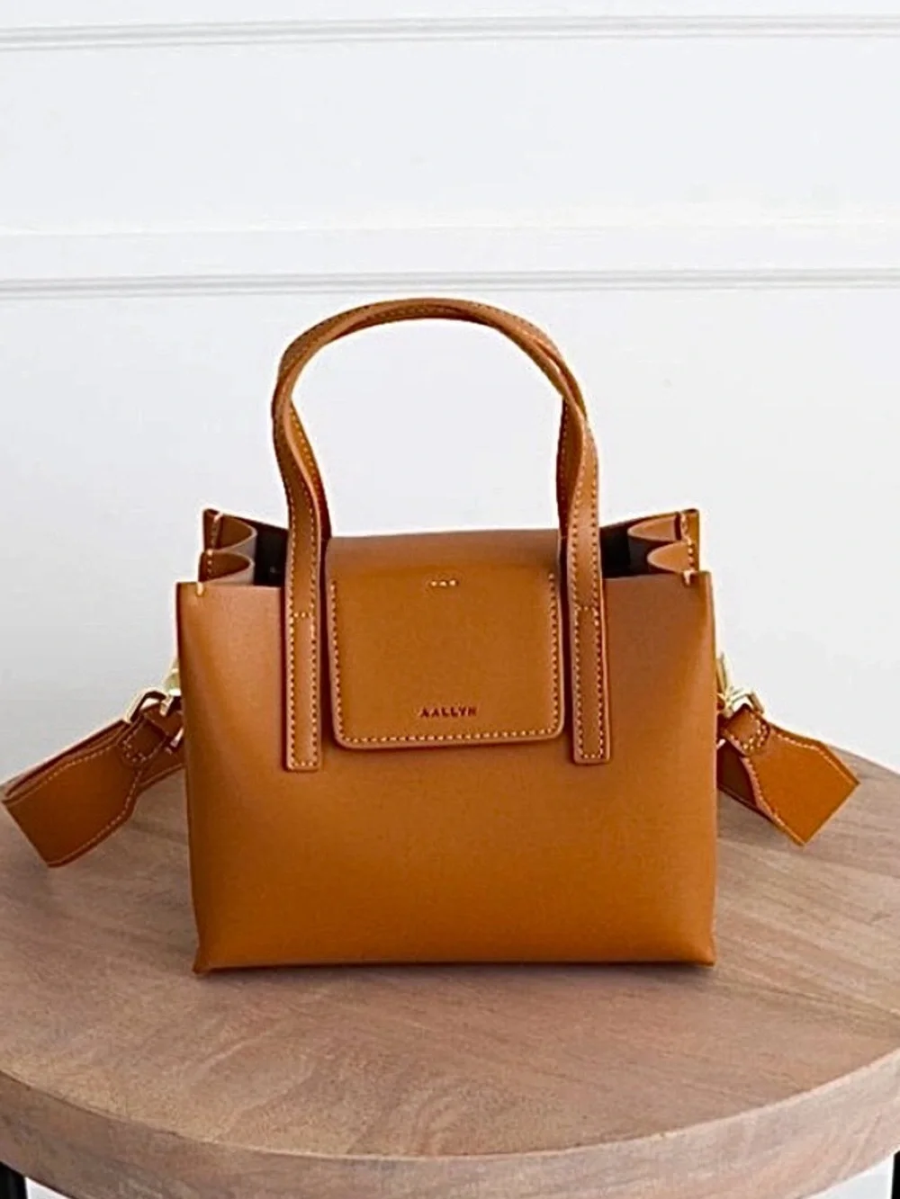 New AALLYN  Stella Mini Leather Satchel with crossbody and shoulder straps